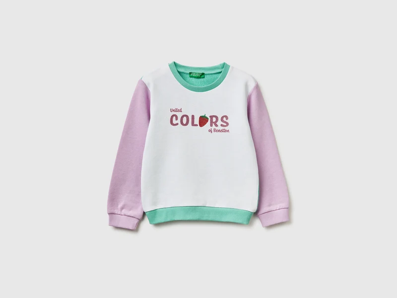 Sweatshirt mit Glitzer-Logodruck