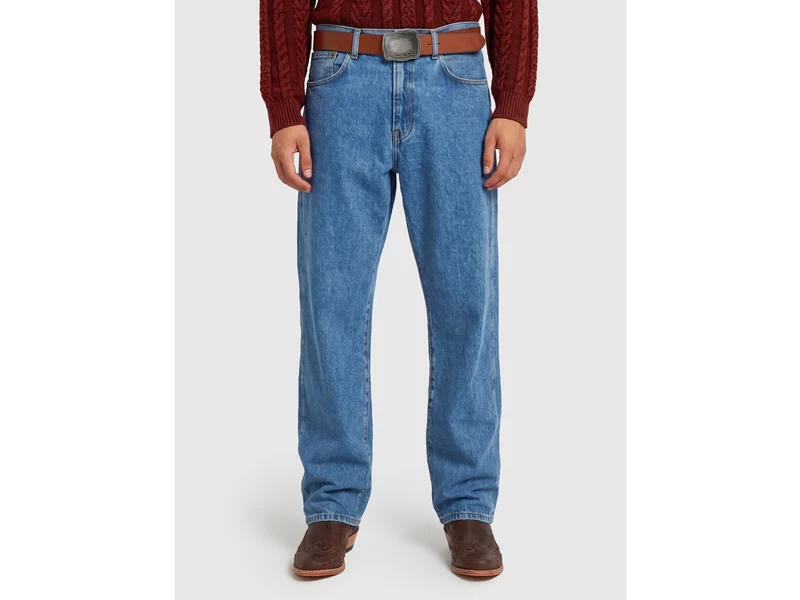 Mittelblaue Bootcut-Jeans