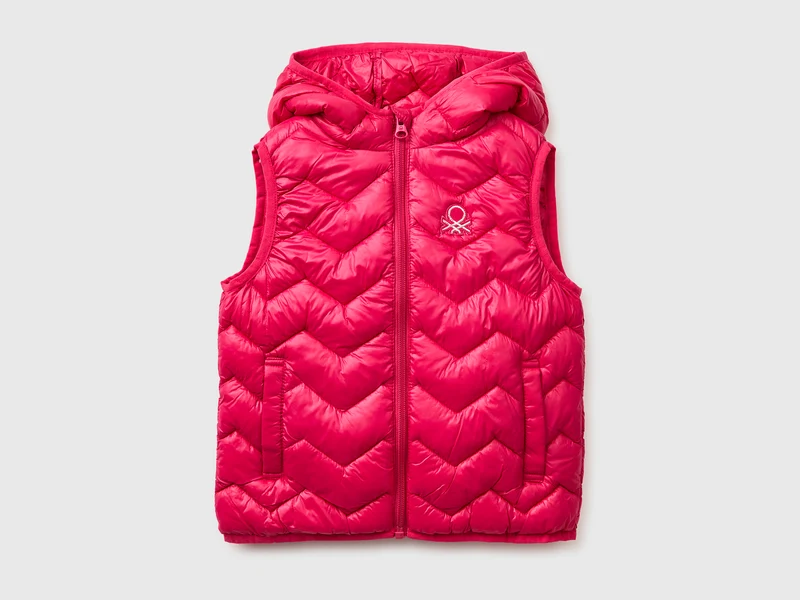 Ärmellose Daunenjacke mit Kapuze