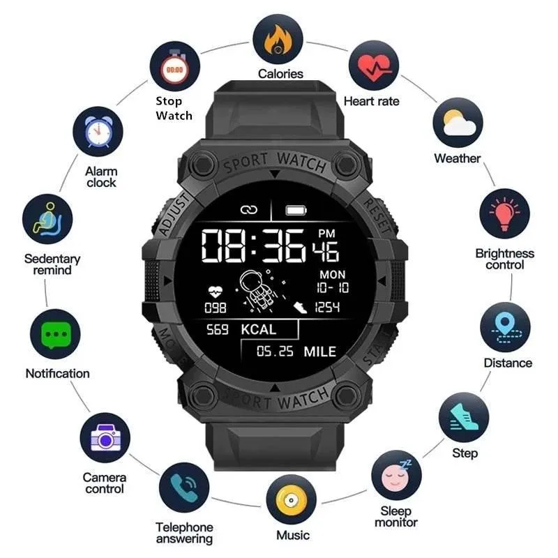 Fitness Tracker Watch - Bluetooth Health Monitor
