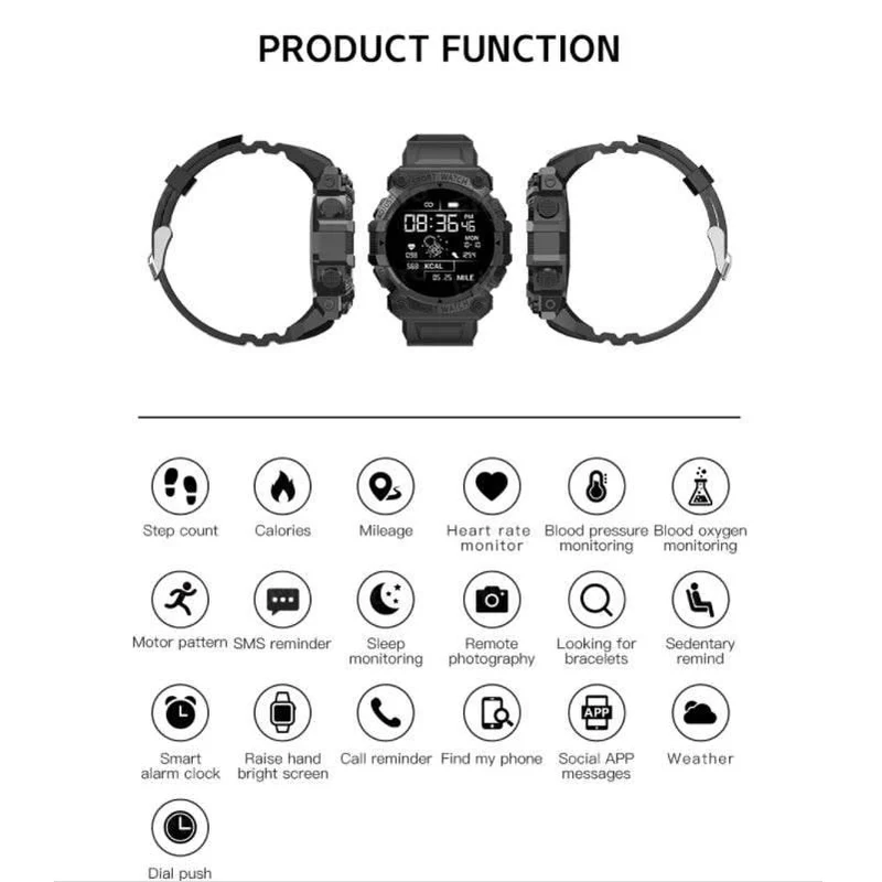 Fitness Tracker Watch - Bluetooth Health Monitor