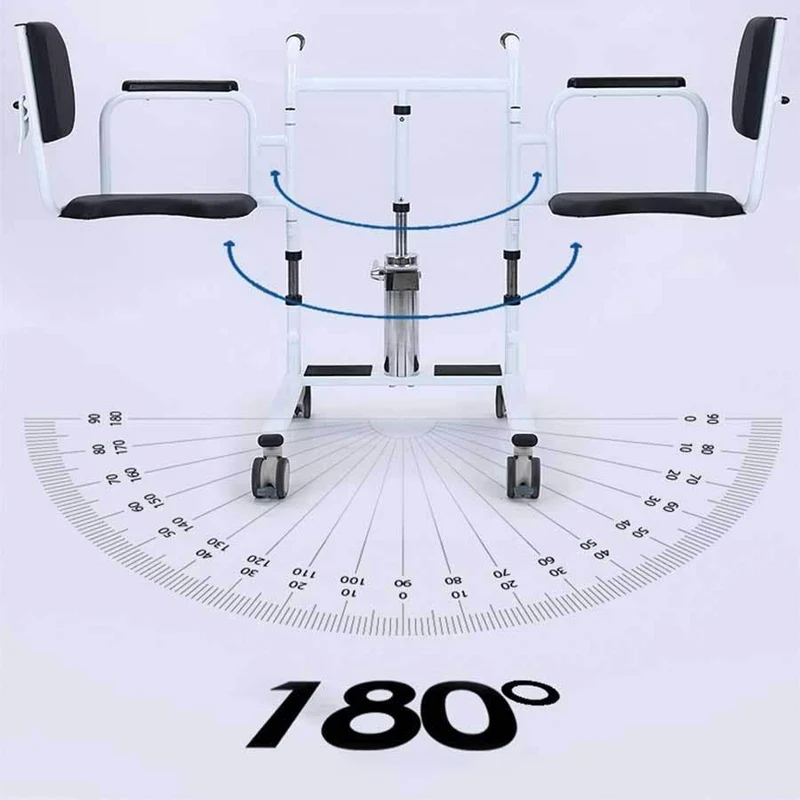 Adjustable Hydraulic Patient Transfer Chair with Foot Pedal Lift