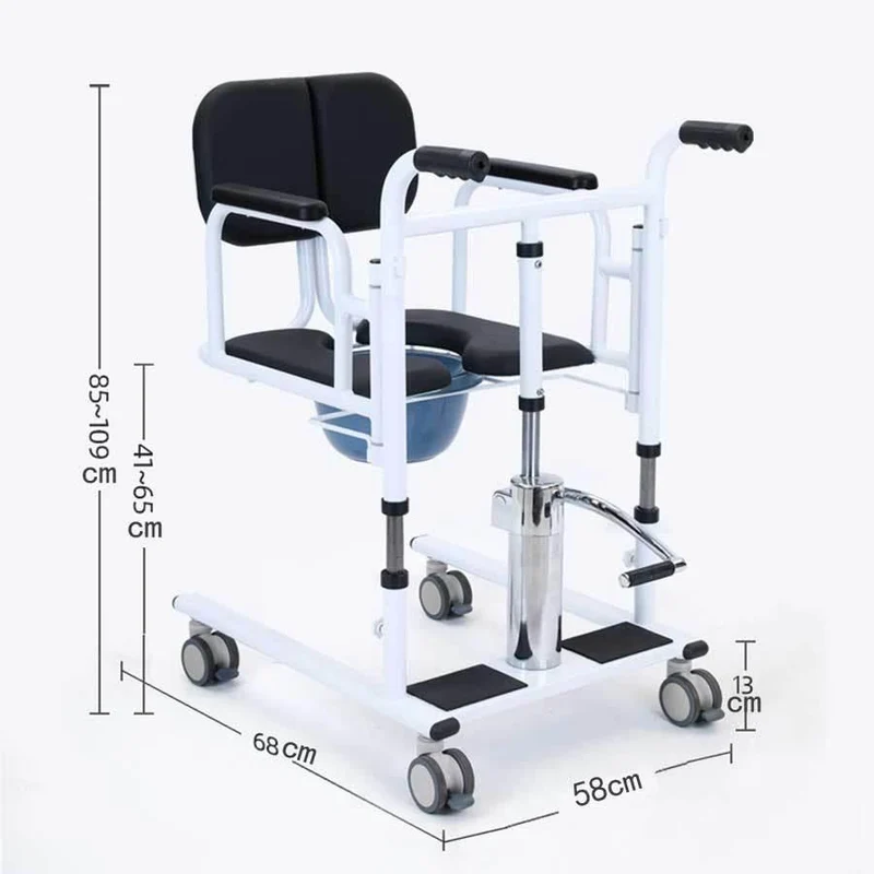 Adjustable Hydraulic Patient Transfer Chair with Foot Pedal Lift