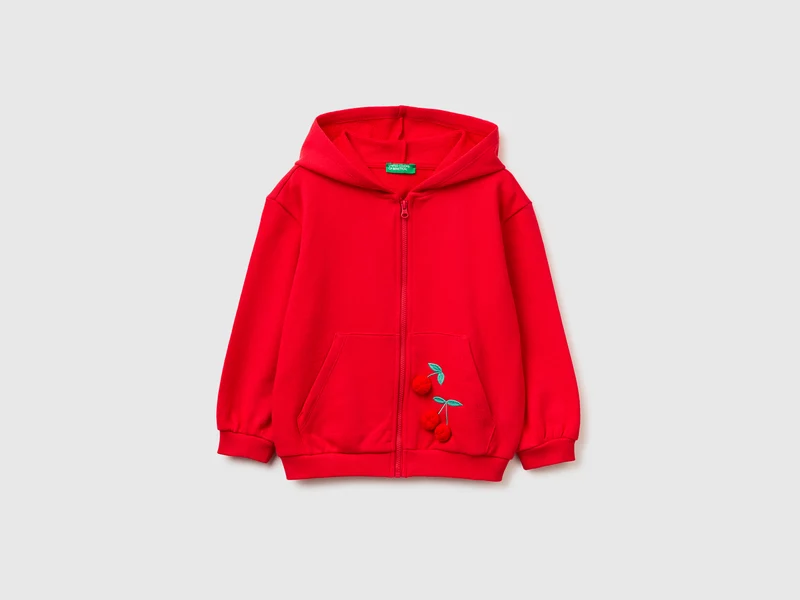 Sweatshirt mit Kirschaufnäher
