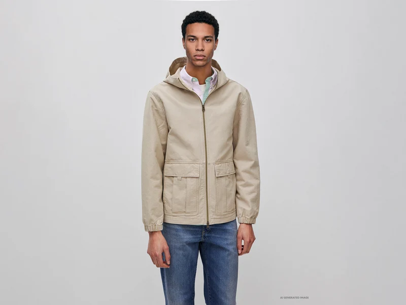 Kurze Jacke aus verwaschener Baumwolle