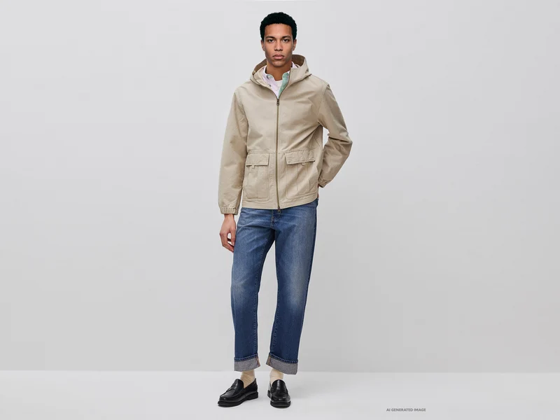 Kurze Jacke aus verwaschener Baumwolle