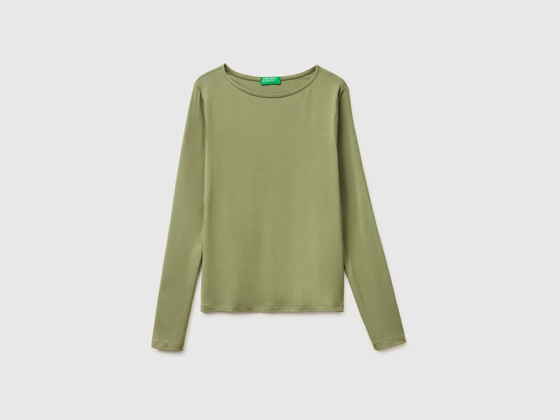 T-Shirt mit U-Boot-Ausschnitt