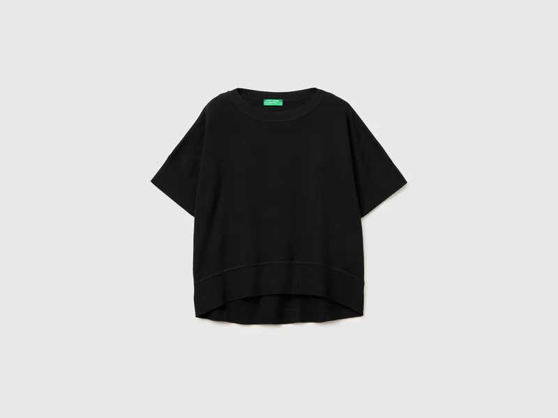Kurzärmeliger Pullover aus hochwertiger Baumwolle