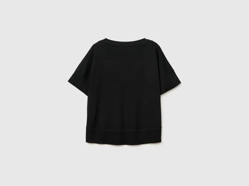 Kurzärmeliger Pullover aus hochwertiger Baumwolle