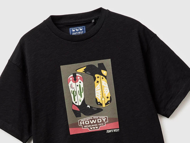 Western-T-Shirt mit lockerer Passform