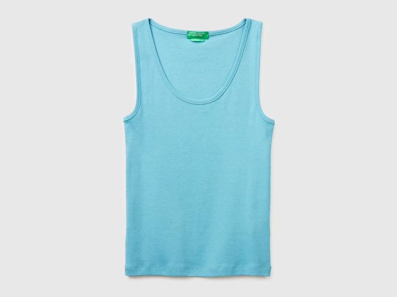Schmal geschnittenes, geripptes Tanktop