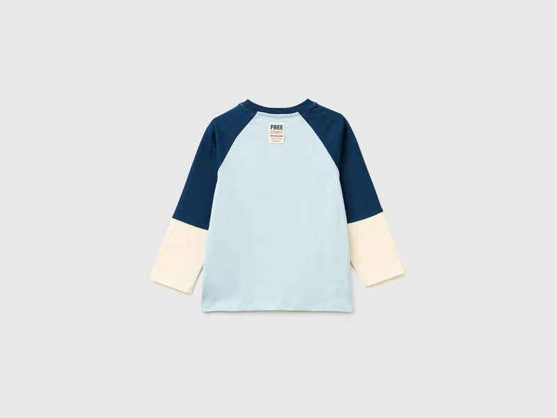 Farbblock-T-Shirt mit Aufdruck