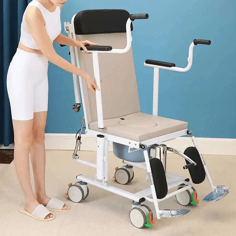 Adjustable Hydraulic Transfer Chair Bed - Easy Lift for Elderly