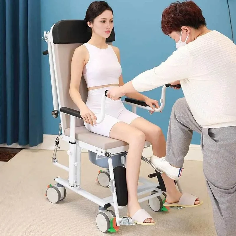 Adjustable Hydraulic Transfer Chair Bed - Easy Lift for Elderly