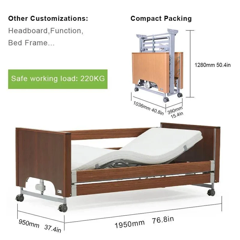 Adjustable Electric Hospital Bed - Patient Care Comfort Bed