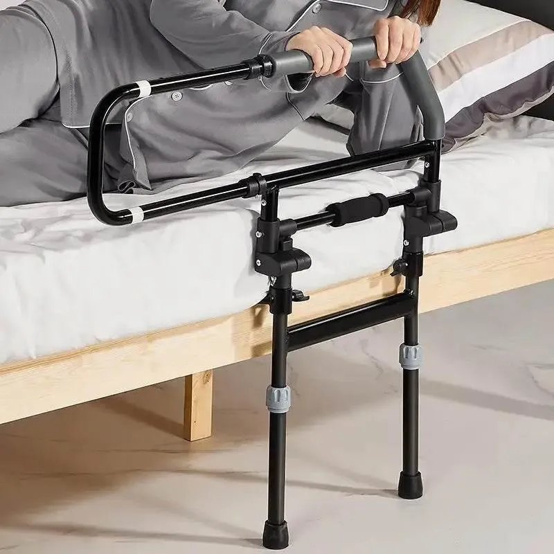Adjustable Bedside Support Rail - Folding Aid for Elderly