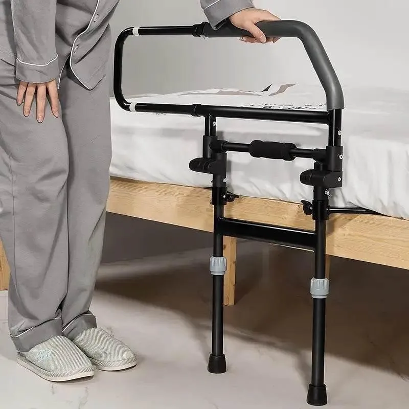 Adjustable Bedside Support Rail - Folding Aid for Elderly