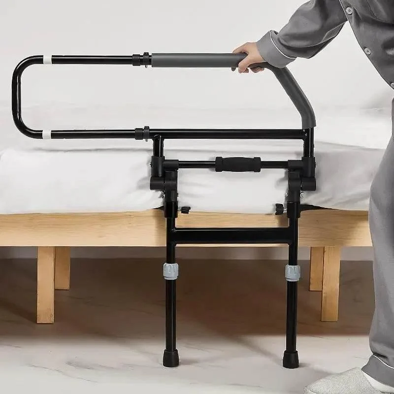 Adjustable Bedside Support Rail - Folding Aid for Elderly