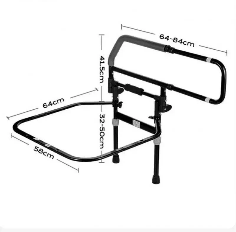 Adjustable Bedside Support Rail - Folding Aid for Elderly