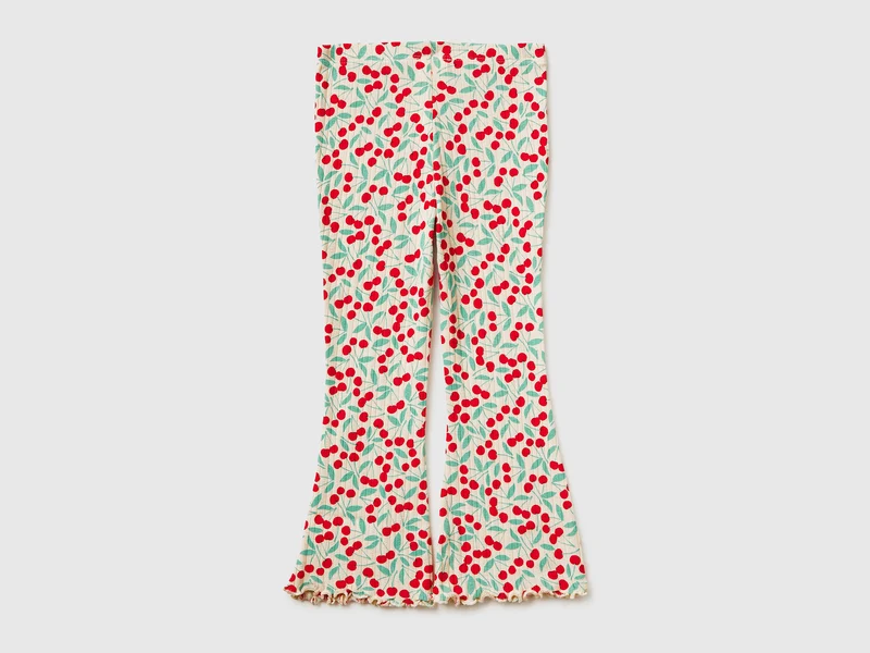 Leggings mit Rippenmuster und Print