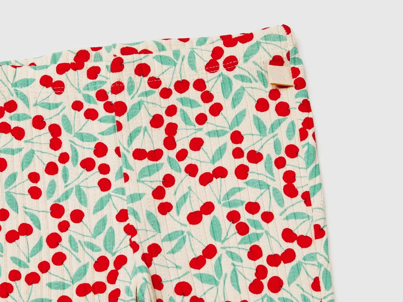 Leggings mit Rippenmuster und Print