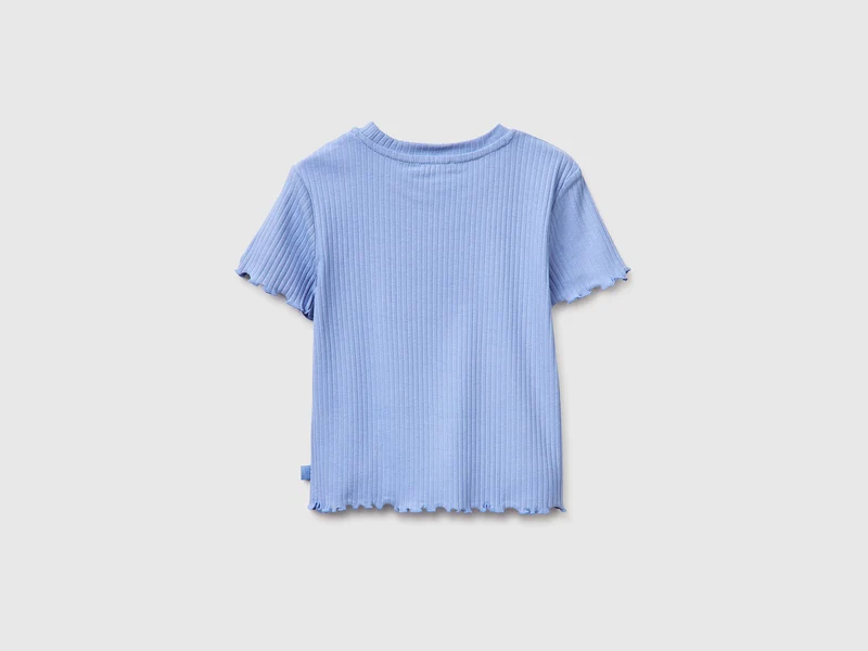 Schmal geschnittenes, geripptes T-Shirt