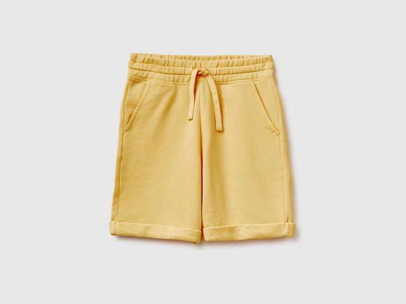 Bermudashorts aus reinem Baumwollfleece