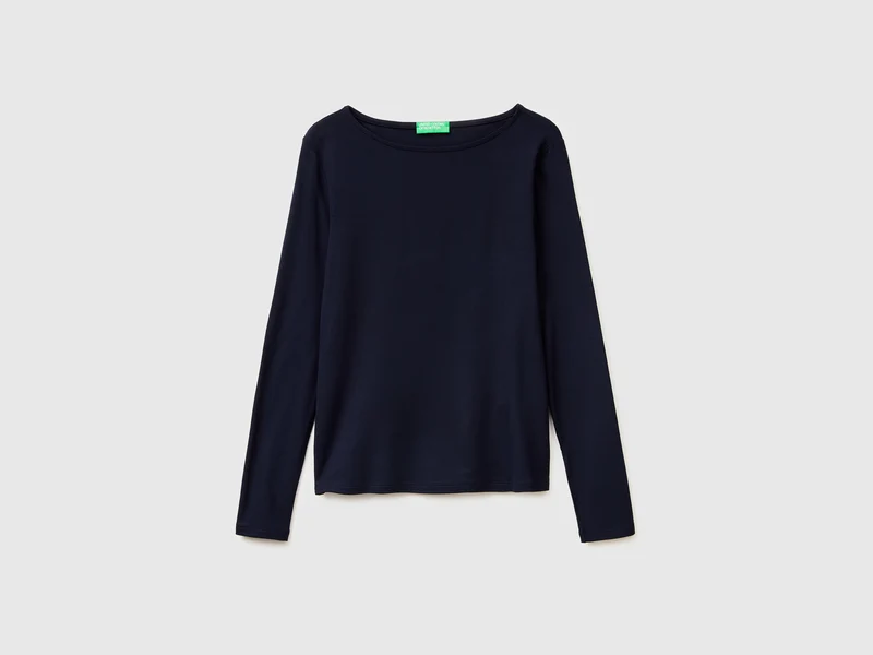 T-Shirt mit U-Boot-Ausschnitt
