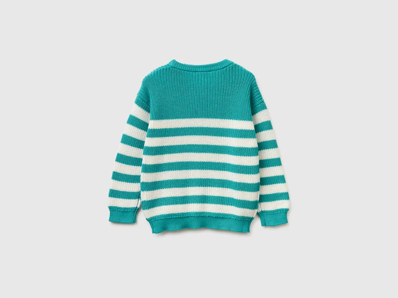 Zweifarbiger Streifenpullover