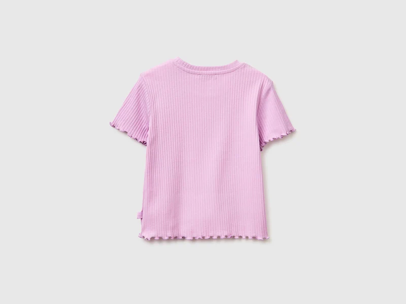 Schmal geschnittenes, geripptes T-Shirt