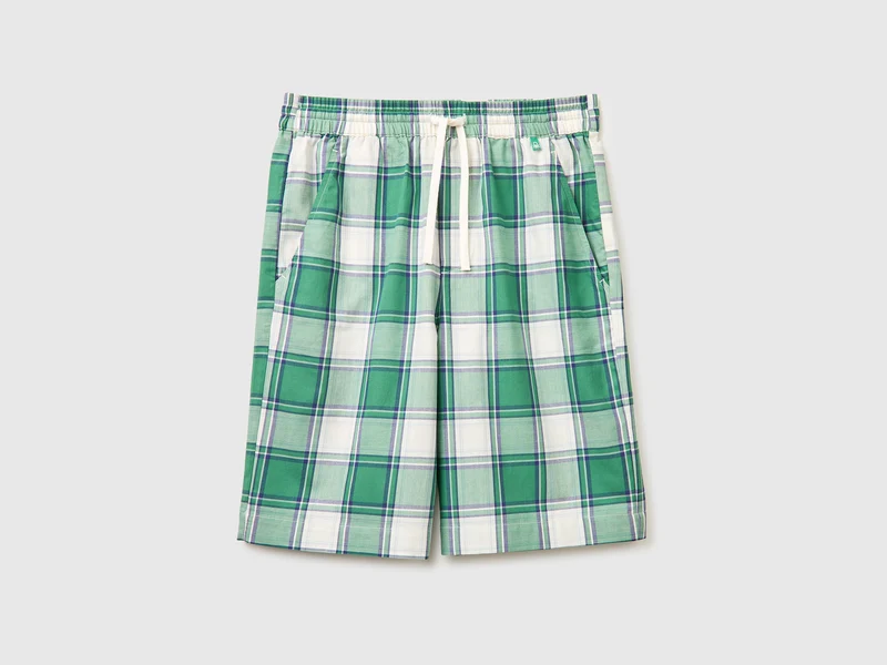 Karierte Bermudashorts mit Kordelzug