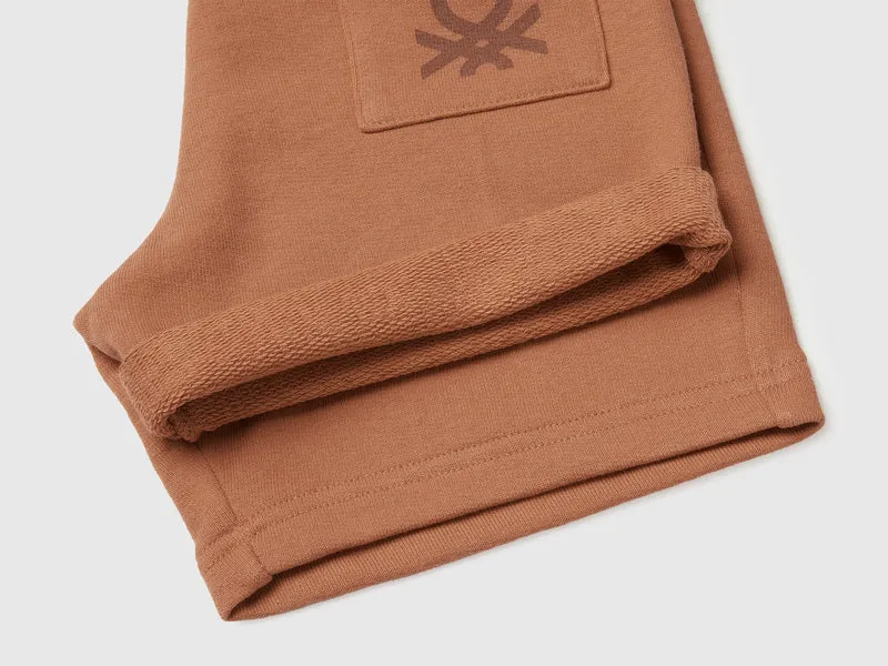Bermuda-Shorts aus Baumwollfleece