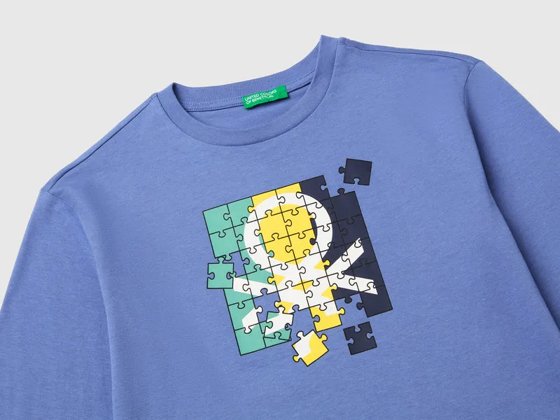 Bio-Baumwoll-T-Shirt mit Logodruck