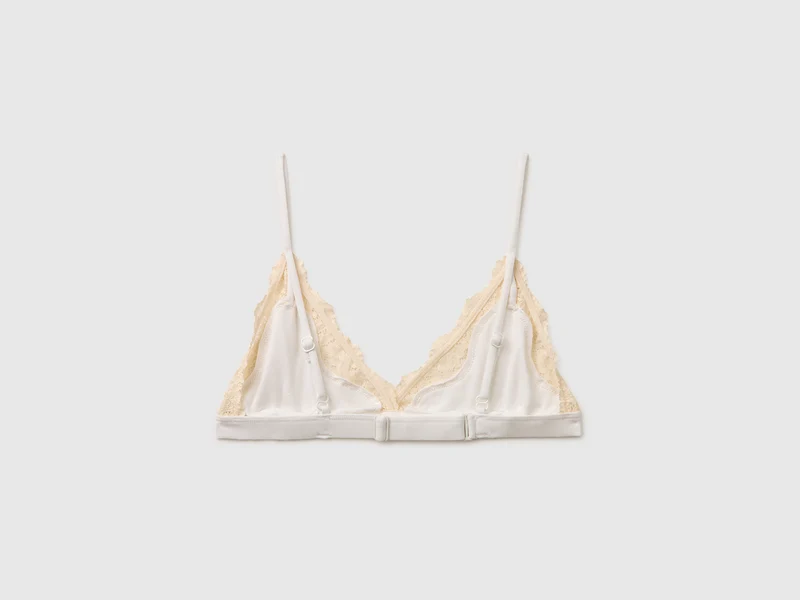 Triangel-BH aus Seidenmischgewebe mit Spitze