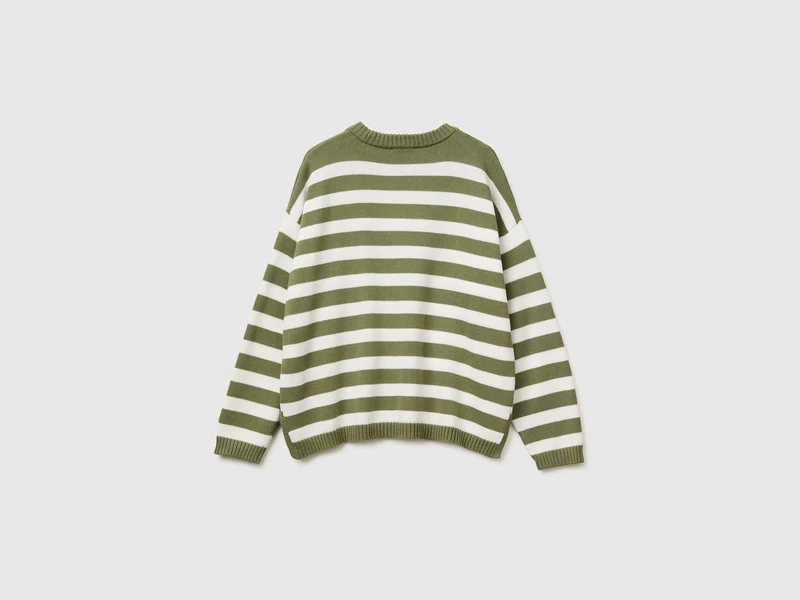 Gestreifter Trikot-Baumwollpullover