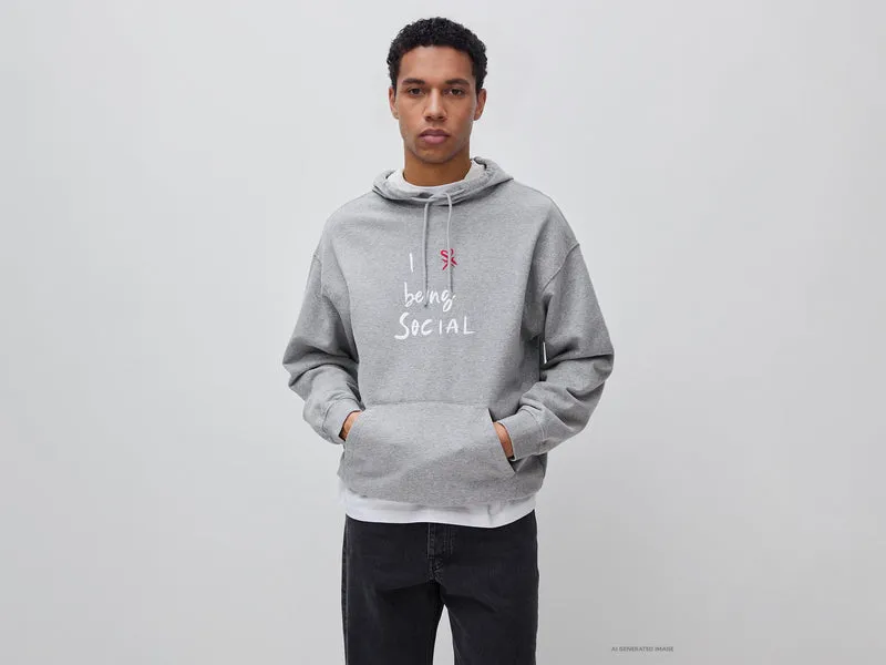 Kapuzenpullover mit Slogan-Aufdruck
