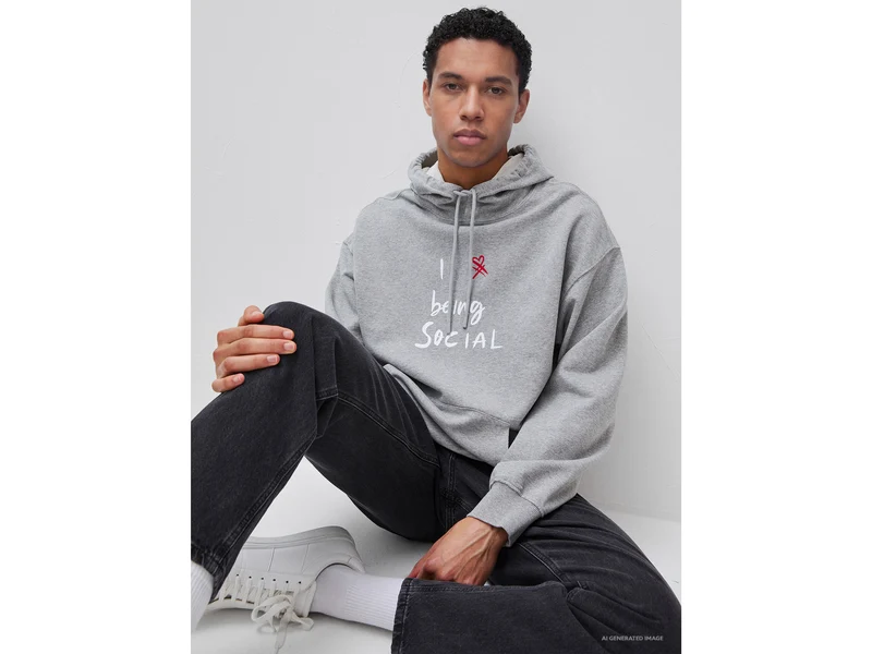 Kapuzenpullover mit Slogan-Aufdruck