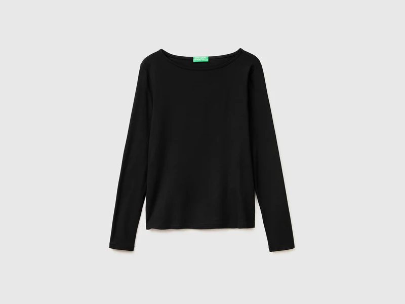 T-Shirt mit U-Boot-Ausschnitt