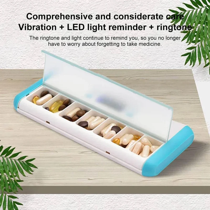 Smart Pill Organizer with Alarm - Automatic Reminder Box