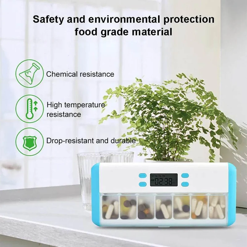 Smart Pill Organizer with Alarm - Automatic Reminder Box