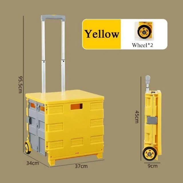 Foldable Grocery Cart - Portable Picnic Trolley Organizer
