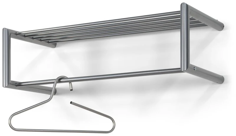Design Wandgarderobe Smooth Stahlrohr vernickelt, von Spinder