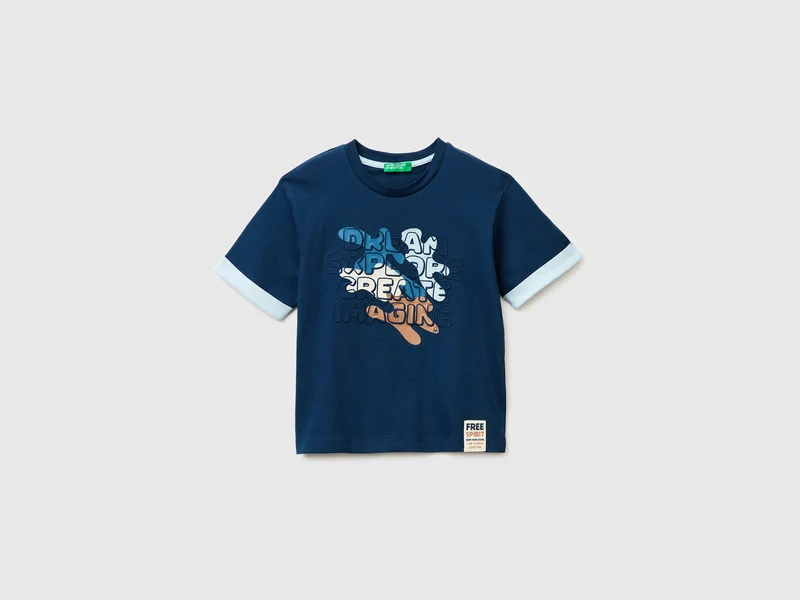 Bio-Baumwoll-T-Shirt mit Aufdruck