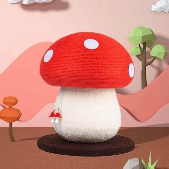 Mushroom-Shaped Cat Scratcher - Handmade Pet Furniture for Playful Cats