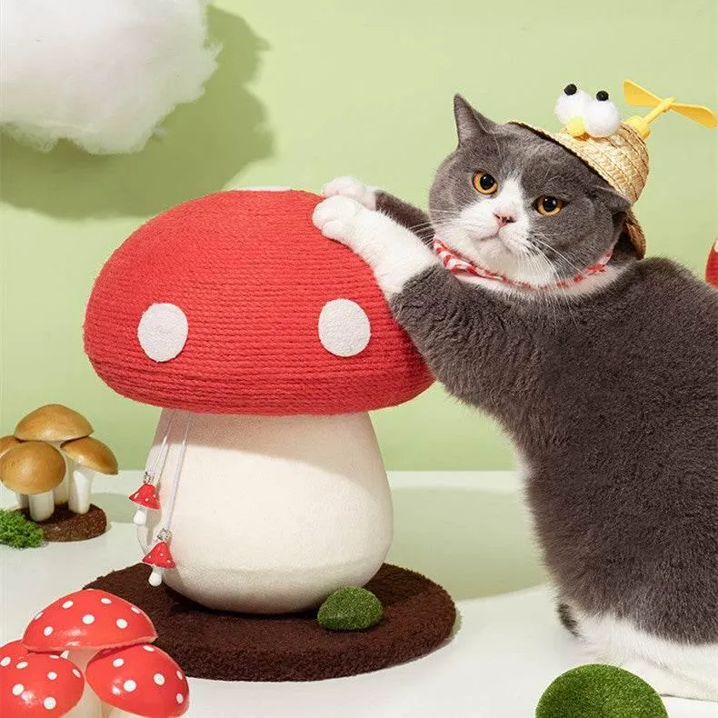 Mushroom-Shaped Cat Scratcher - Handmade Pet Furniture for Playful Cats
