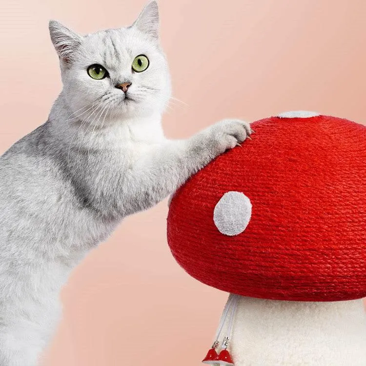 Mushroom-Shaped Cat Scratcher - Handmade Pet Furniture for Playful Cats