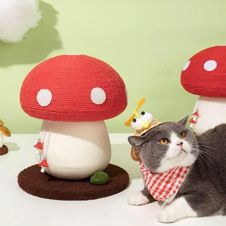 Mushroom-Shaped Cat Scratcher - Handmade Pet Furniture for Playful Cats