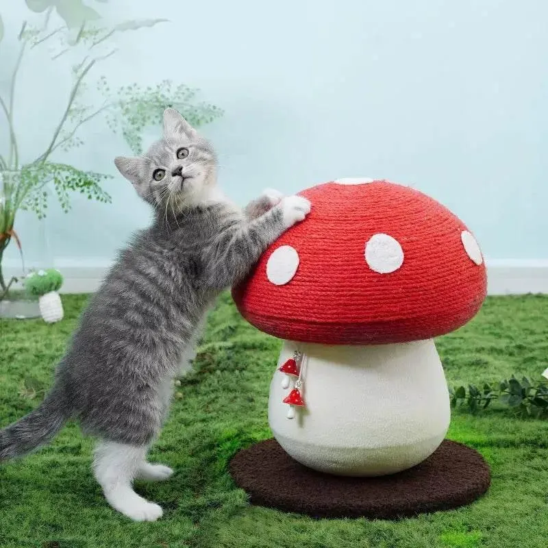 Mushroom-Shaped Cat Scratcher - Handmade Pet Furniture for Playful Cats