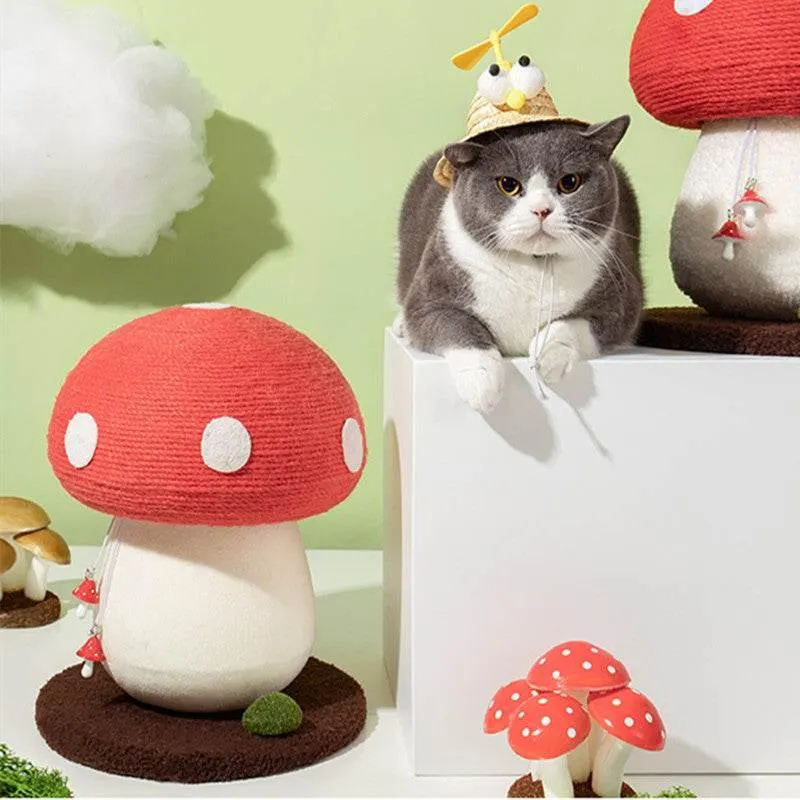 Mushroom-Shaped Cat Scratcher - Handmade Pet Furniture for Playful Cats