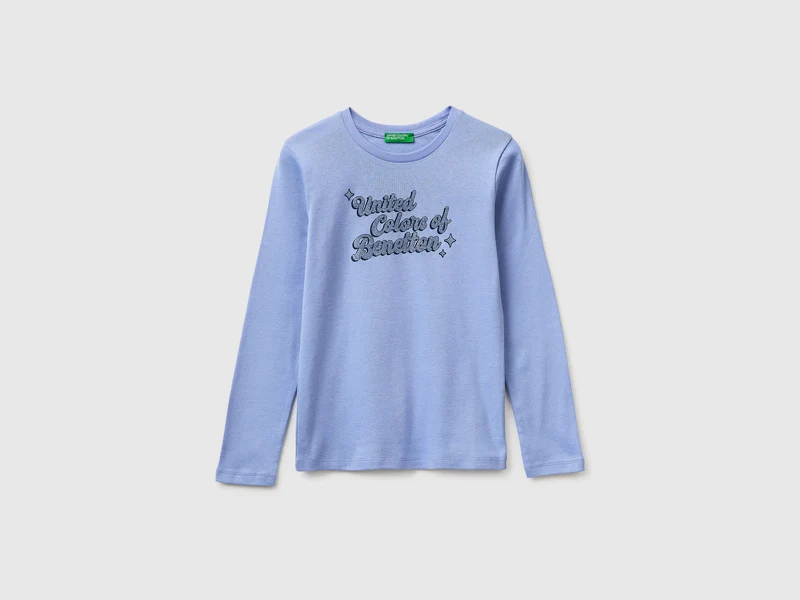 T-Shirt aus Bio-Baumwolle mit Glitzerlogo